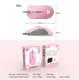 עכבר ורוד גיימינג X17