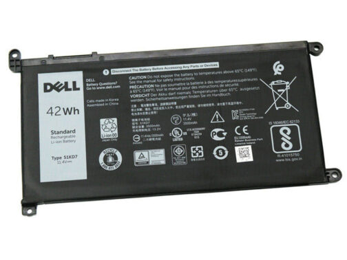 יצרן: Dell סוללה חדשה ומקורית מק"ט : 51KD7 מתח : 11.4V קיבולת: 42Wh/3500mAh/3-Cell אחריות למשך שנה על הסוללה התקנה חינם אצלנו במעבדה