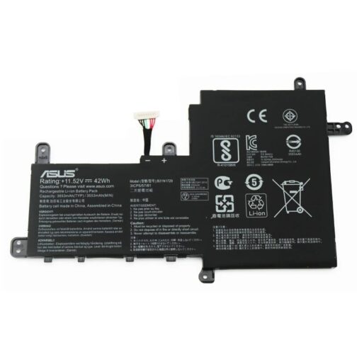 יצרן: Asus סוללה חדשה ומקורית מק"ט : B31N1729 מתח : 11.52V קיבולת: 42Wh/3653mAh אחריות למשך שנה על הסוללה התקנה חינם אצלנו במעבדה