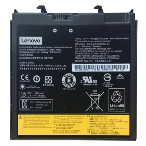 יצרן: Lenovo סוללה חדשה ומקורית מק"ט : L17L2PB5 מתח : 7.68V קיבולת: 39Wh אחריות למשך שנה על הסוללה התקנה חינם אצלנו במעבדה