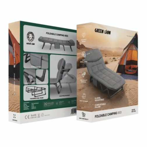 ⁦Green Lion Foldable Camping Bed בצבע אפור⁩ – תמונה ⁦4⁩