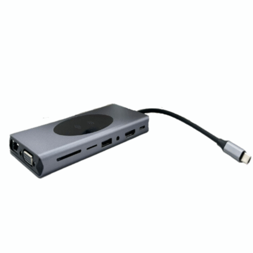 ל- 3XUSB3.0/ 4XUSB2.0/ Type C-PD Hdmi/ TF/ SD/ Audio/ RJ45/ VGA  Wireless Charging