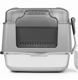 ארגז חול מנירוסטה לחתול מבית petzone דגם S5