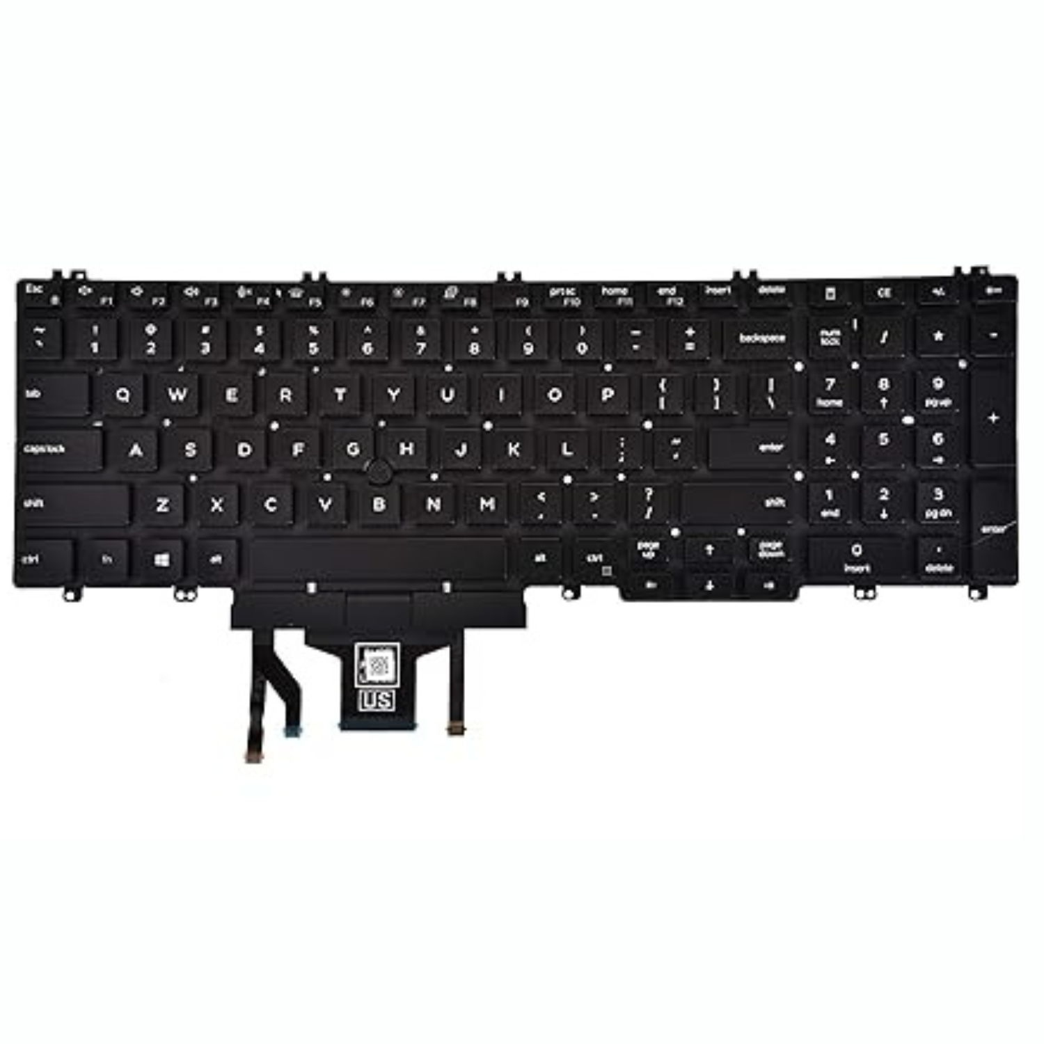 מקלדת למחשב נייד DELL Latitude 5500 5501 5510 5511 backlight + tracking ...