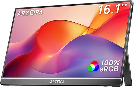מסך עזר נייד דגם Z1C מבית ARZOPA בצבע שחור