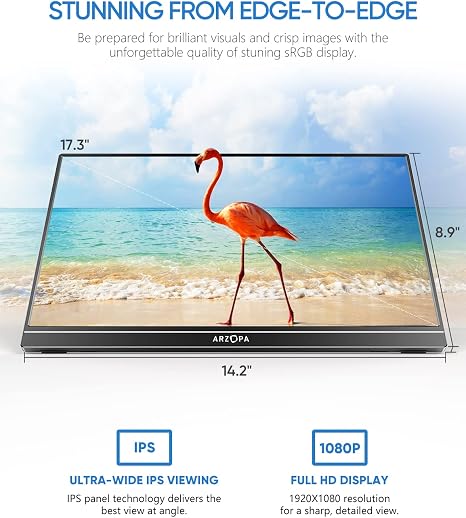 מסך עזר נייד דגם A1 MAX מבית ARZOPA – תמונה 2