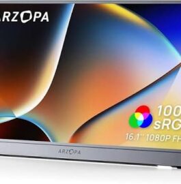מסך עזר נייד דגם Z1C מבית ARZOPA בצבע אפור