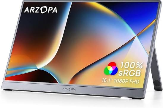 מסך עזר נייד דגם Z1C מבית ARZOPA בצבע אפור